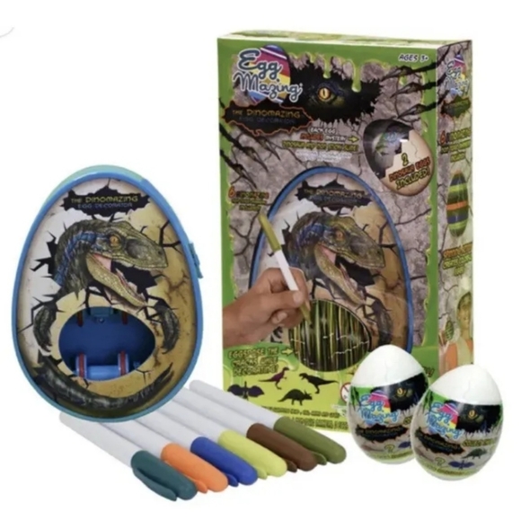 Egg Mazing DinoMazing Egg Decorator w/ Non Toxic Markers Dinosaur Craft Toy - Picture 3 of 16